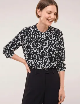 Bluse mit Seide, #noch offen: Größenlauf, Farbe Schwarz, 40, mit edler Seide extra leicht Damen - Walbusch - FashionsVida