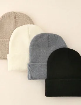 Piezas/paquete Gorro de esquí de unicolor, gorro de punto minimalista, unisex, adecuado para uso diario casual Unitalla - Shein - FashionsVida