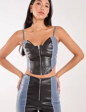 Women's Zip Up Corset Size: 12 - Multicolor - Size: 12 - Pink Vanilla - FashionsVida