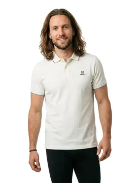 Polo à Manches Courtes Heritage Tipped Off White L - Hackett - FashionsVida