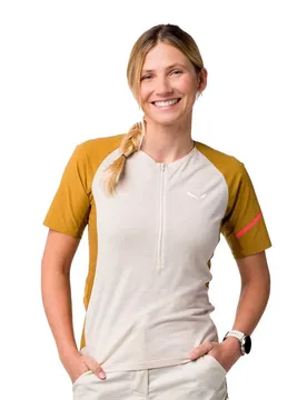 Maglia A Maniche Corte Vento Alpine Merino Oatmeal - Salewa - FashionsVida