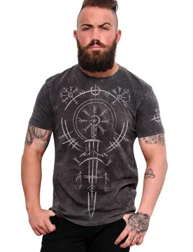 T-Shirt - Celtic Sword Man's T-Shirt - S bis 4XL - für Männer - Größe 4XL - grau - Männer - male - Outer Vision - FashionsVida
