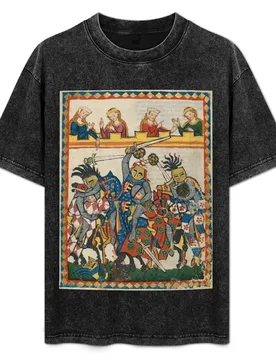 Tournament (14th century) - Codex Manesse T-Shirt Sports Casual Breathable Tee Shirt - Aliexpress - FashionsVida