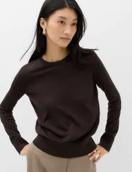 Pure Merino Crew Neck Jumper Bitter Chocolate female