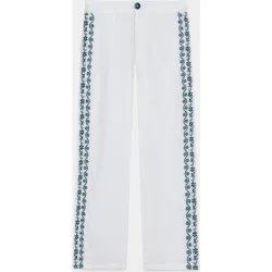 Pantalón de mujer de talle alto con bordados