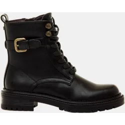 Botines de mujer estilo militar con hebilla al tobillo