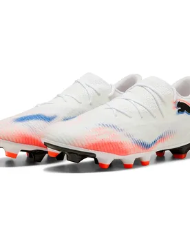 Chaussures De Football Future 8 Match Low Fg/ag White / Black / Glowing Red EU 45 - Puma - FashionsVida