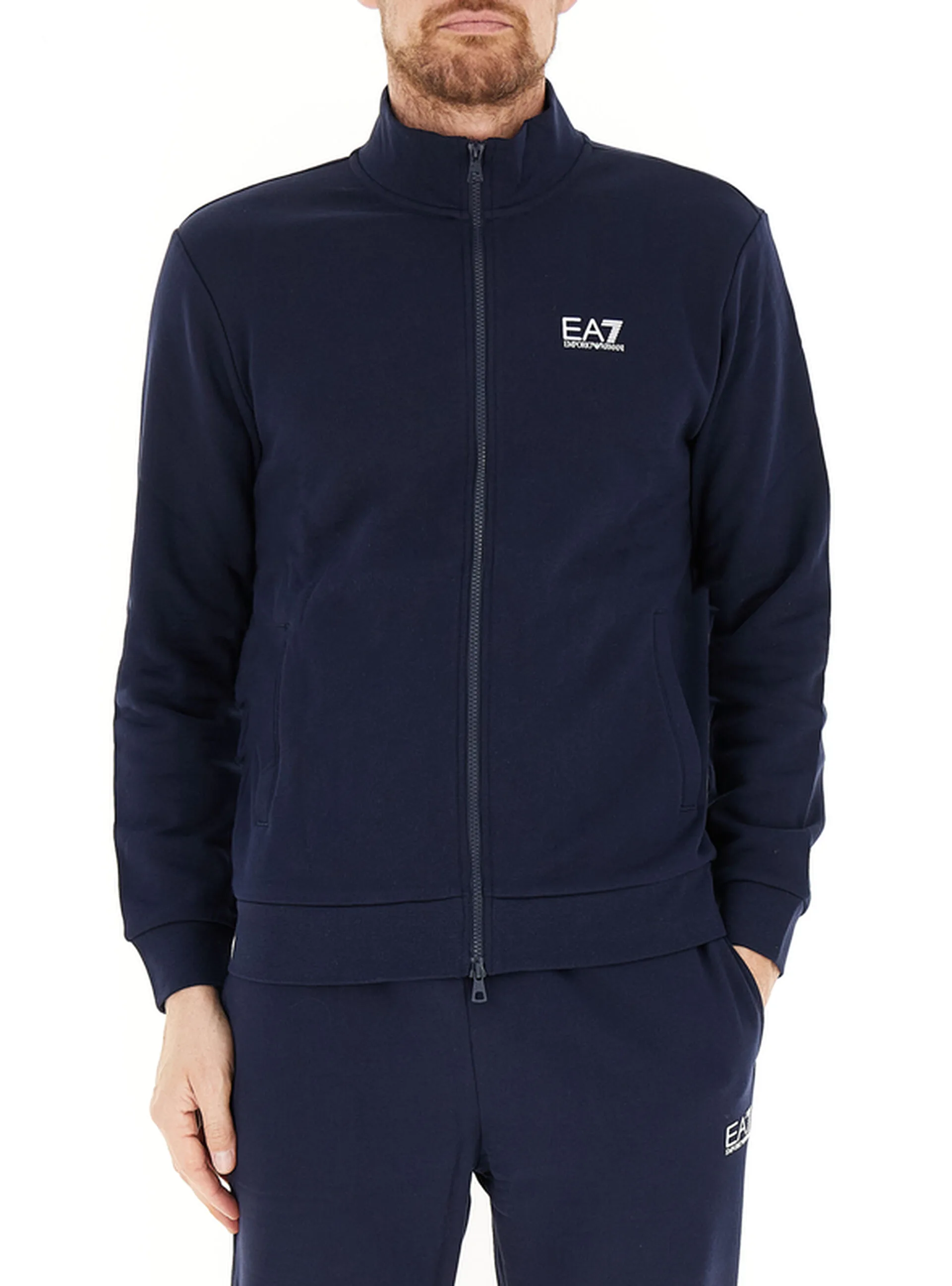 Felpa misto cotone BLU NAVY S - EA7 EMPORIO ARMANI - FashionsVida