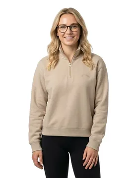 Felpa Con Mezza Zip Essential Logo Embroidered Feather Grey S - Superdry - FashionsVida