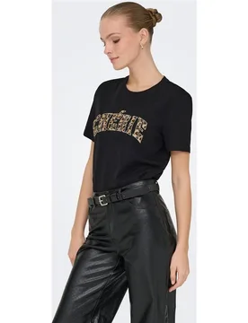 Camiseta de mujer 100% algodón de manga corta y cuello redondo - Only - FashionsVida