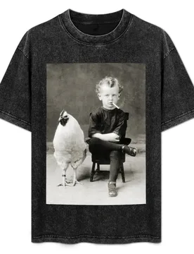 Smoking Child - black / white T-Shirt Vintage Style Printed Top - Aliexpress - FashionsVida