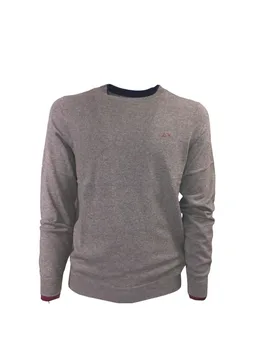 Maglia Round Double Rib Grigio Medio K43106 - Sun68 - FashionsVida