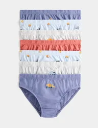 Pack Pure Cotton Construction Briefs (18 Mths - 10 Yrs) Blue Mix male