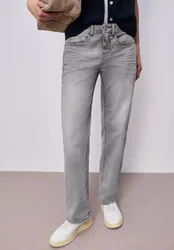 Straight Leg Jeans female Grau