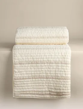 Pure Cotton Striped Bedspread White - M&S - FashionsVida