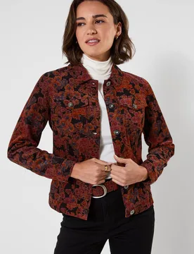 Women's Autumn Days Floral Cord Jacket in Brown Size: 20 - Brown - Size: 20 - Joe browns - FashionsVida