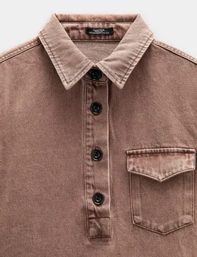 Camisa de mujer denim con botones en liso - Parfois - FashionsVida