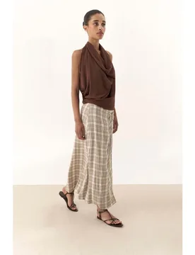 Falda de mujer midi y de tiro alto - Bimani - FashionsVida