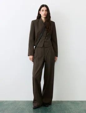 Pantalón pinzas ancho de mujer - Tintoretto - FashionsVida