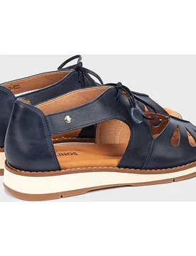 Sandalias planas de mujer de piel con cordones - Pikolinos - FashionsVida
