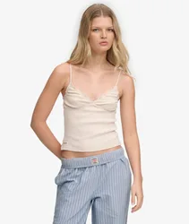 Superdry Damen Athletic Essentials V-neck Waffel-camisole Pink - Größe: 40