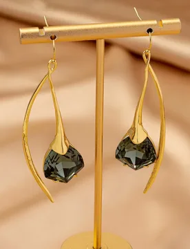 Famous Designer 14K Gold Filled Irregular Big Gemstone Ear Hook Natural Stone Chunky Drop Dangle Threader Earring Bold Jewelry - Aliexpress - FashionsVida