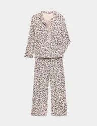 Cotton Blend Leopard Print Pyjama Set (6-16 Years) Multi female