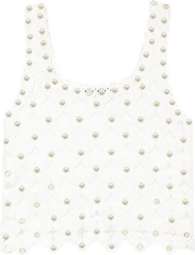 Top de mujer de punto acanalado de algodón con espejos - Maje - FashionsVida