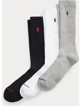 Pack de 3 pares de calcetines de hombre deportivos con logo - Polo Ralph Lauren - FashionsVida
