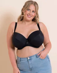 Women's Daze T-Shirt Bra Balcony Padded Lingerie in Black Size: 38D - Black - Size: 38D