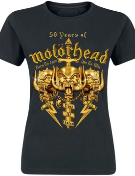 T-Shirt - 50 Years Of - S bis 3XL - für Damen - Größe 3XL - schwarz - Lizenziertes Merchandise! - Frauen - female - Motörhead - FashionsVida