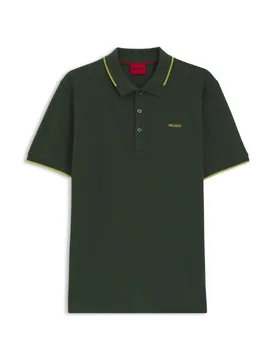 Hugo Mens Printed Logo Polo Shirt In Green - Size Small - Hugo Boss - FashionsVida