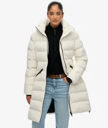 Superdry Damen City Mid Steppjacke White - Größe: 40