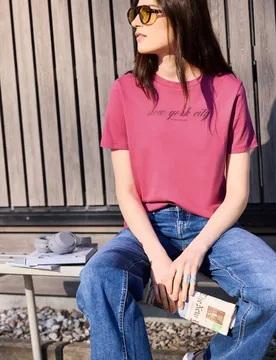 Street One T-Shirt mit Wording female Pink - Street One Studio - FashionsVida