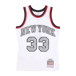 Canotta Basket Uomo Nba Cracked Cement Swingman Jersey Hardwood Classics No 33 Patrick Ewing Neykni White