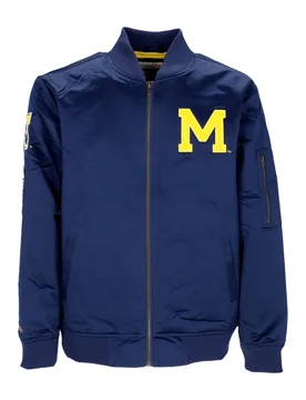 Giubbotto Bomber Uomo Ncaa Lightweight Satin Bomber Micwol Original Team Colors - Mitchell & Ness - FashionsVida