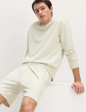 Relaxed Fit Pure Cotton Garment Dye Short Ecru male - M&S - FashionsVida