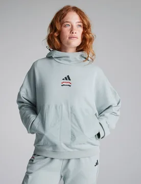 Manchester United x Womens City Escape Hoodie Grey L - Adidas - FashionsVida