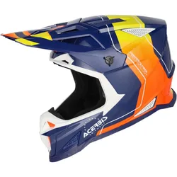 Casco Moto Cross OFFROAD T711 Blu Arancio taglia XS