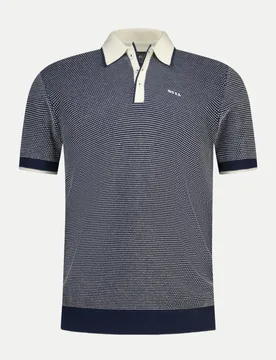 Poloshirt Gestrickt Blau L - NZA New Zealand Auckland - FashionsVida