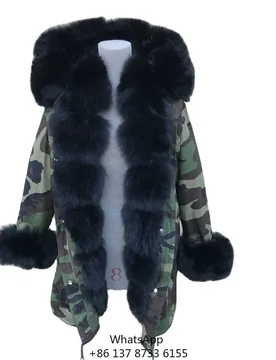 New Fashion Women Real Fur Parka With Fox Fur Collar - Aliexpress - FashionsVida