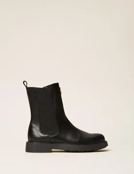 Twinset Bottines Chelsea en cuir - TWINSET - FashionsVida
