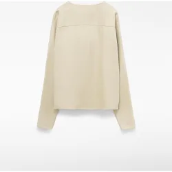 Camisa cruzada de mujer de manga larga con lino