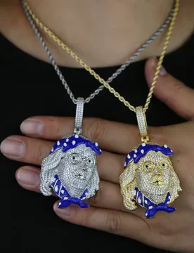 Iced Out Bandana Man Portrait Pendant Micro Paved Zircon Enamel Hip Hop Necklace For Men Rapper Jewelry - Aliexpress - FashionsVida