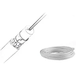 Low Loss Twin Screening Coax Cable White 100 m unisex