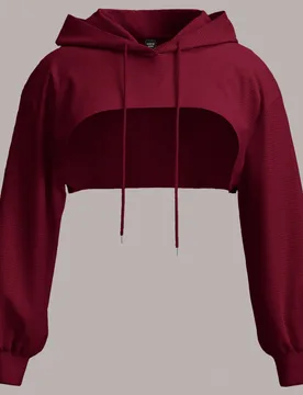 Día de San Valentín, Sudadera con capucha de punto de color burdeos y corta para talla grande, para invierno, otoño 1XL - Shein - FashionsVida