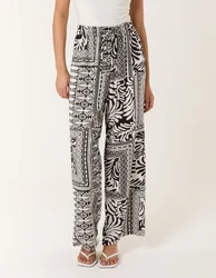 Abstract Print Trousers - S/M / BLACK - female