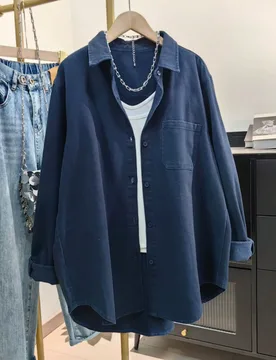 Camisa casual de mujer de unicolor con botones delanteros y bolsillos para otoño S - Shein - FashionsVida