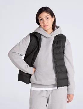 Womens Lightweight Down Gilet - Black - Black - Size: 6 - Animal - FashionsVida
