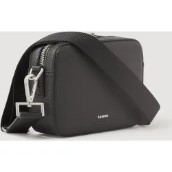 Bandolera para hombre pequeña en cuero saffiano